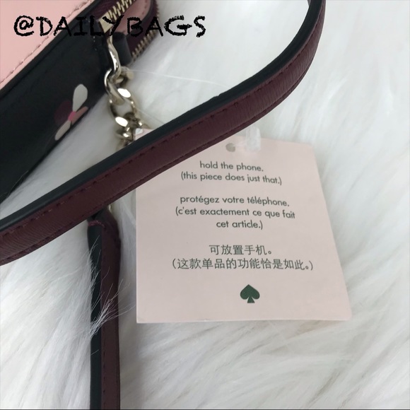KATE SPADE DOG PUP DOUBLE ZIP CROSSBODY CHERRYWOOD - Picture 6 of 8
